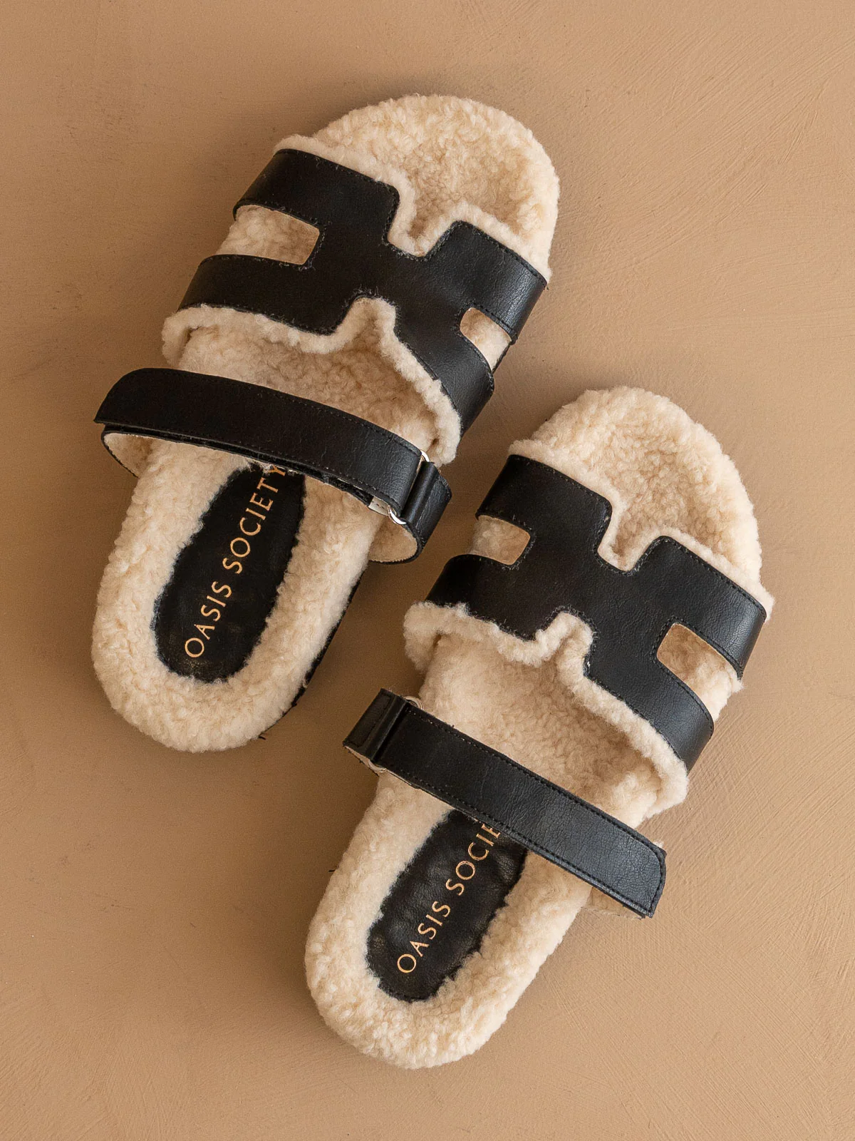 The Alpine | Black Faux Shearling Sandals *FINAL SALE*