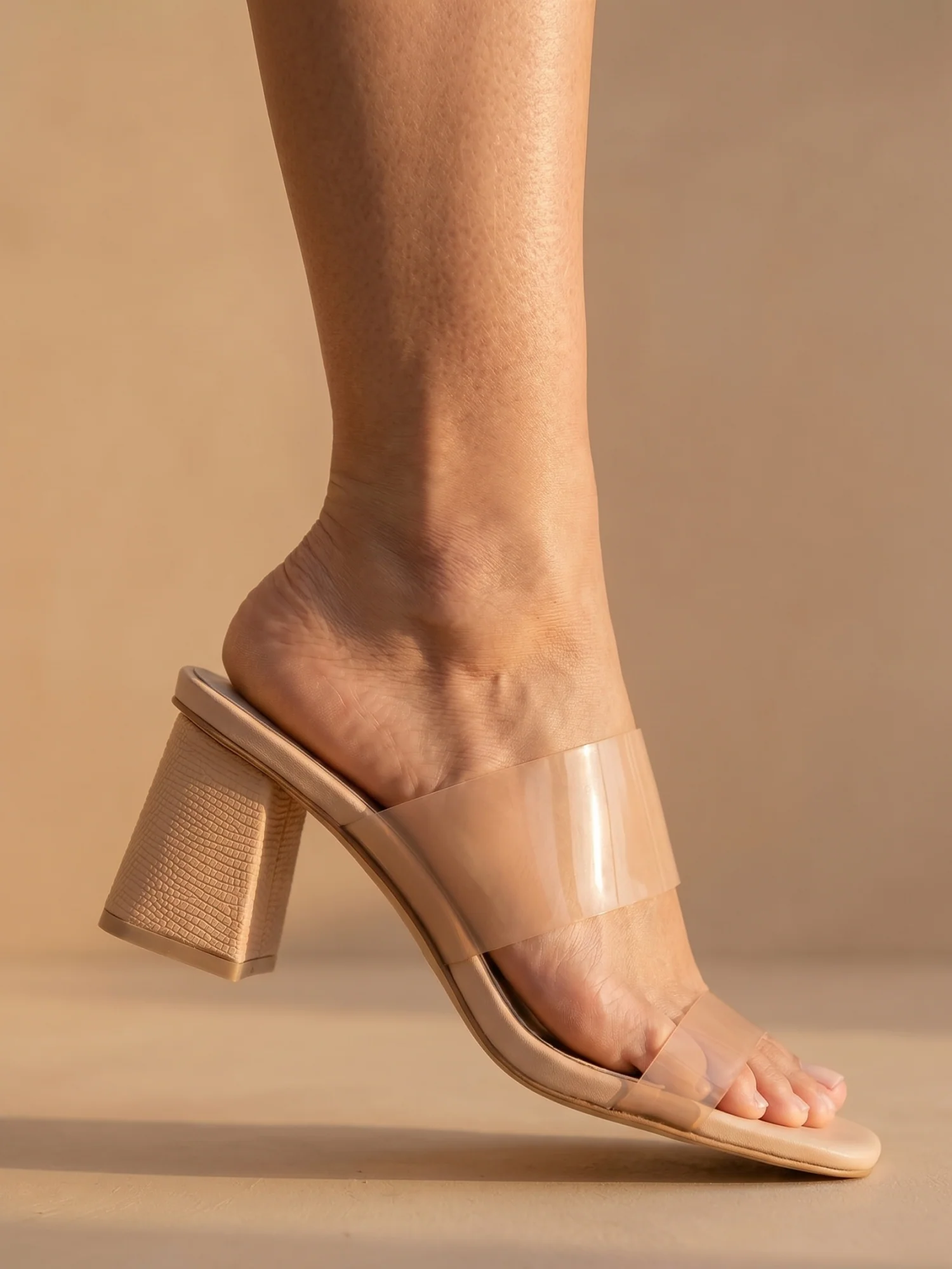The Bagan | Apricot Transparent Sandal Heel *FINAL SALE* - Image 3