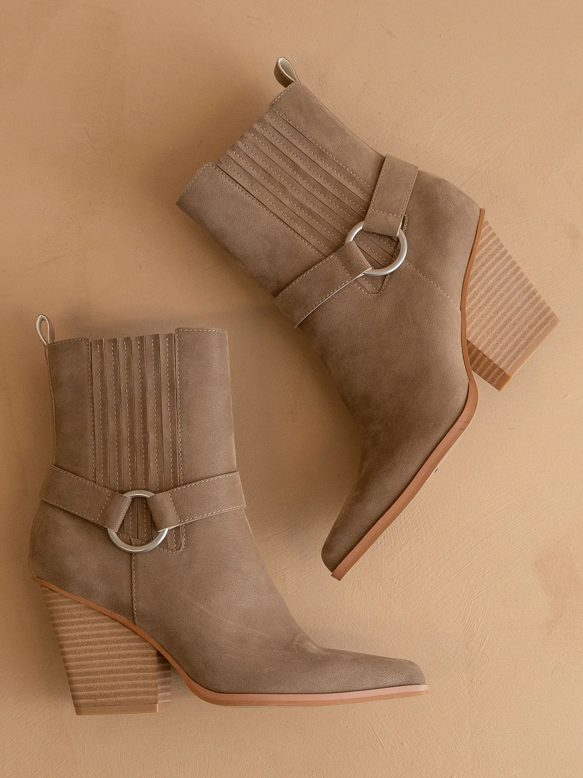 The Carson | Dark Taupe Distressed Leather Moto Bootie *final sale*
