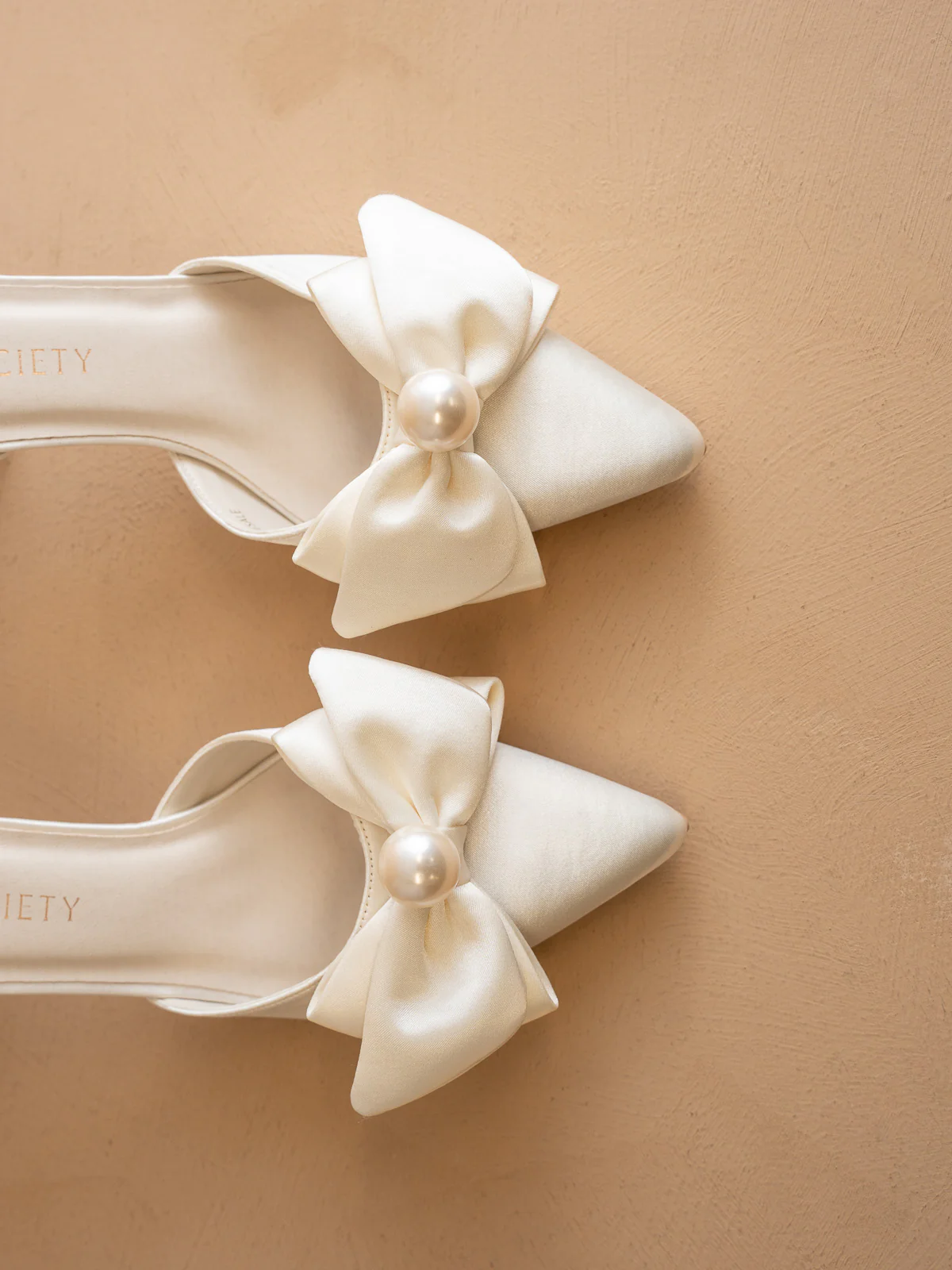 The Colette | Ivory Pearl Bow Bridal Heel - Image 3