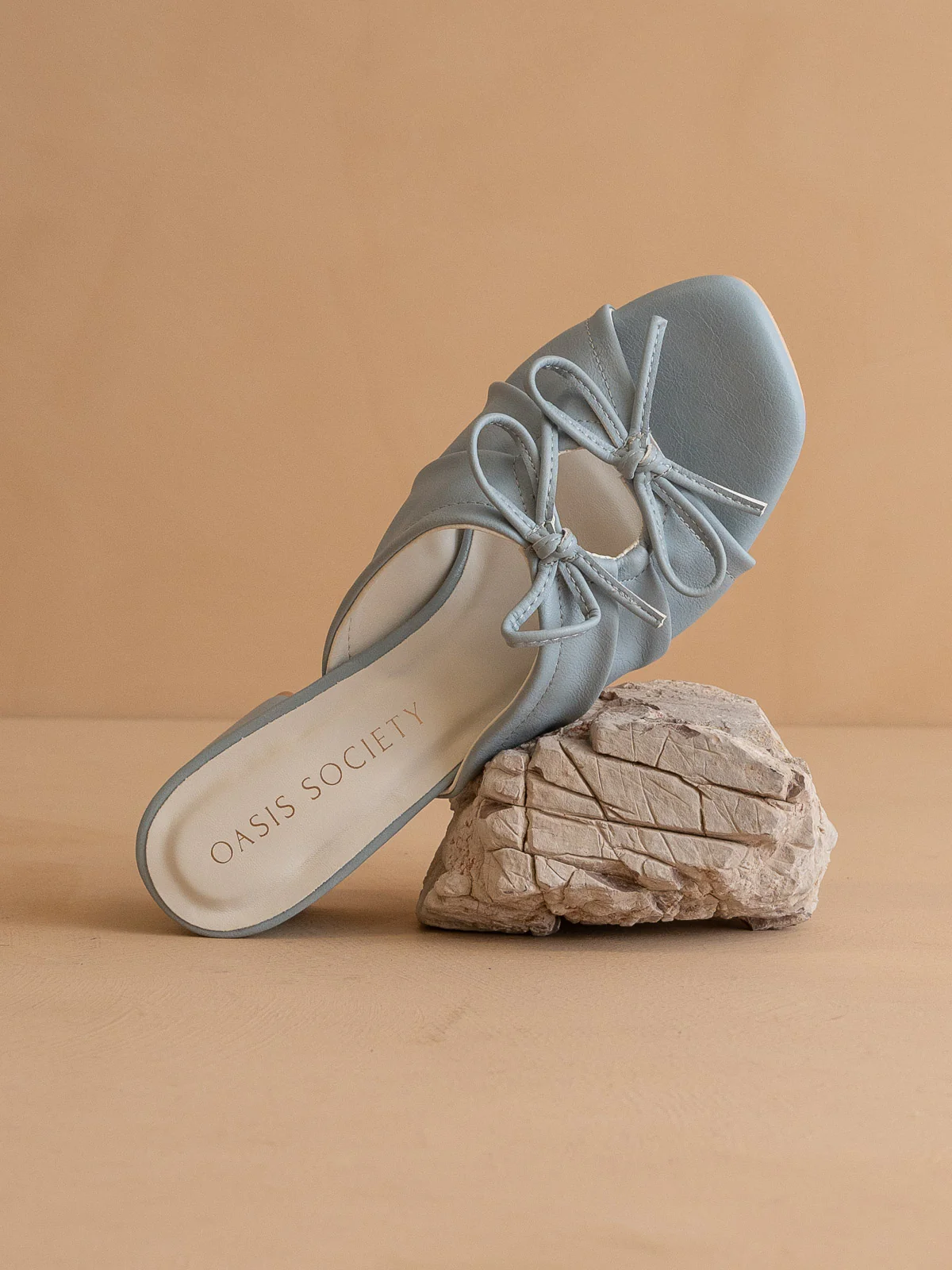 The Emerald | Blue Double Bow Peep Hole Sandal - Image 3