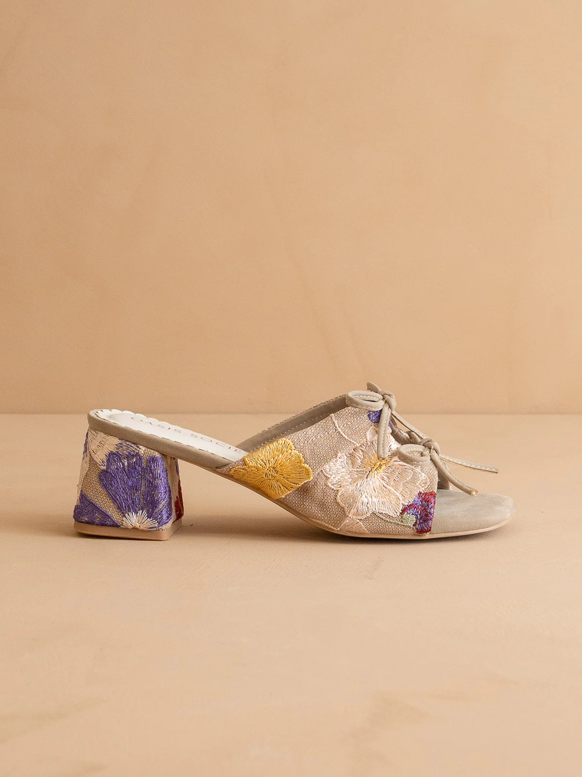 The Emerald | Floral Double Bow Peep Hole Sandal - Image 3
