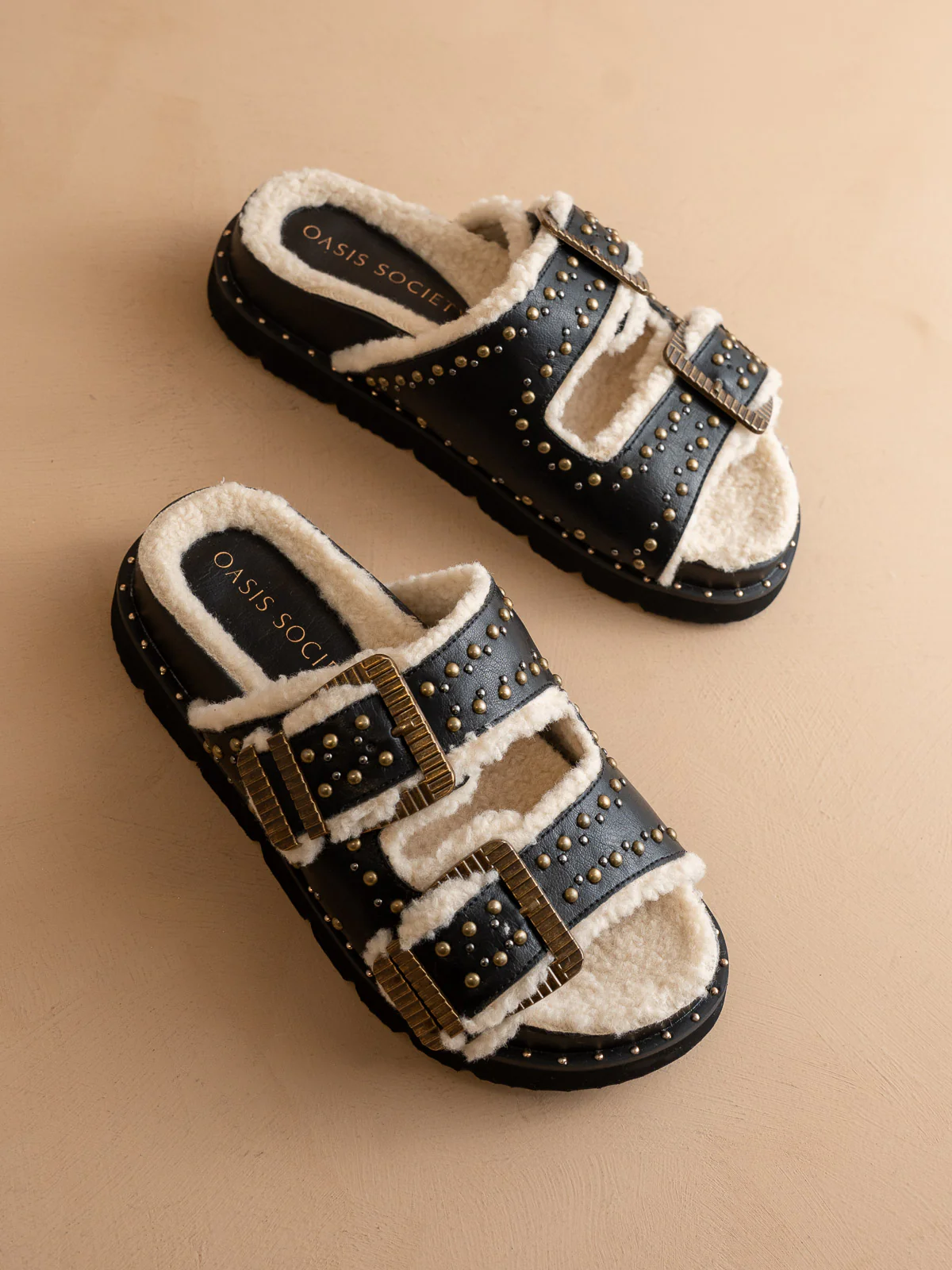 The Gaylen | Black Fleece Lined Slipper Slide * FINAL SALE * - Image 5