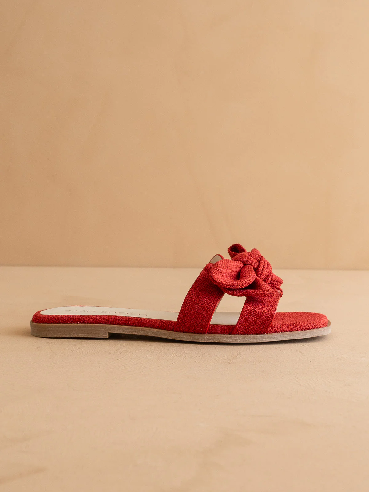 The Ginny | Cherry Textured Bow Slide - Image 3
