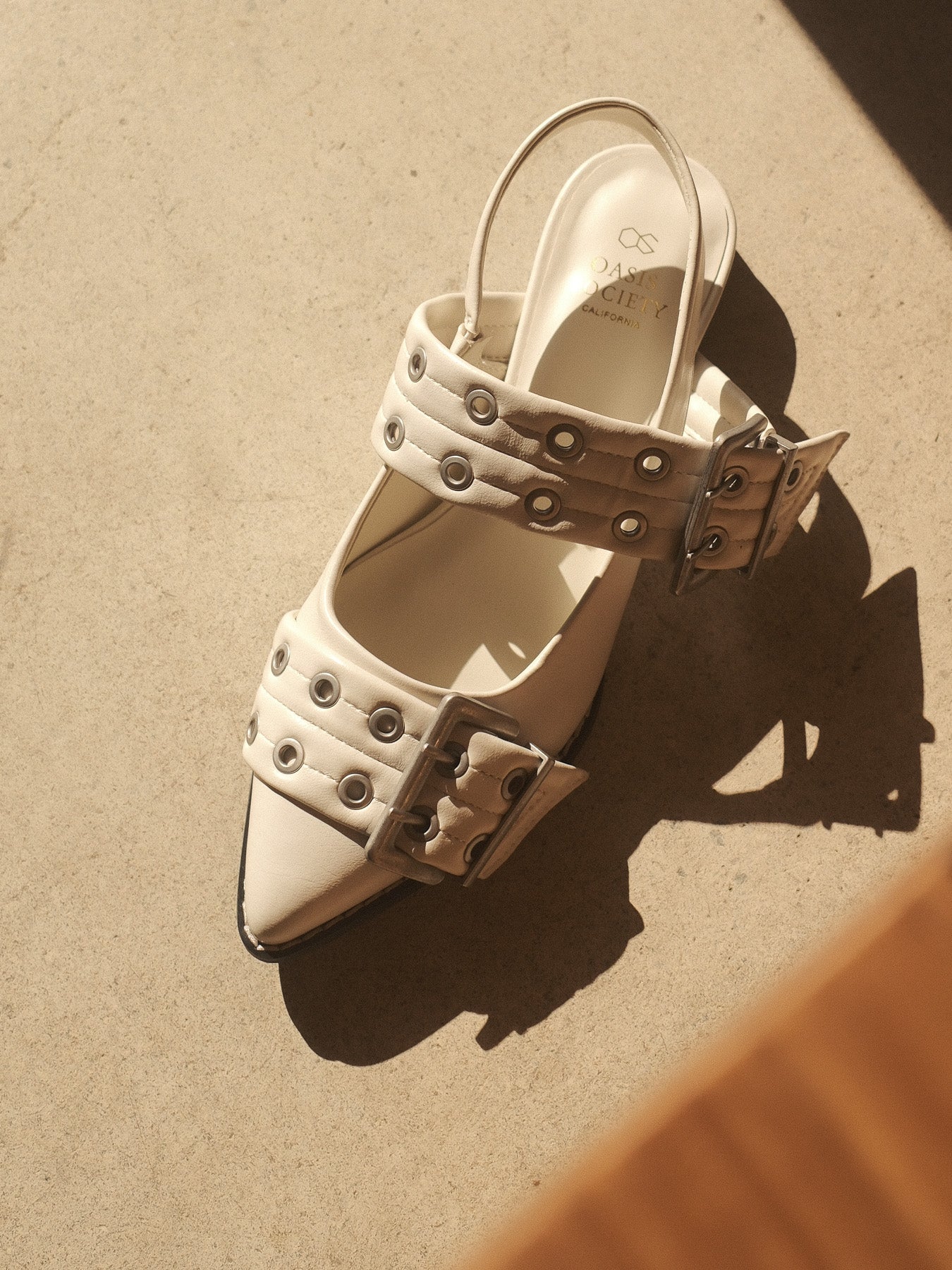 The Harlow | White Double Buckle Pointed Ballet Flat *FINAL SALE* - Image 4