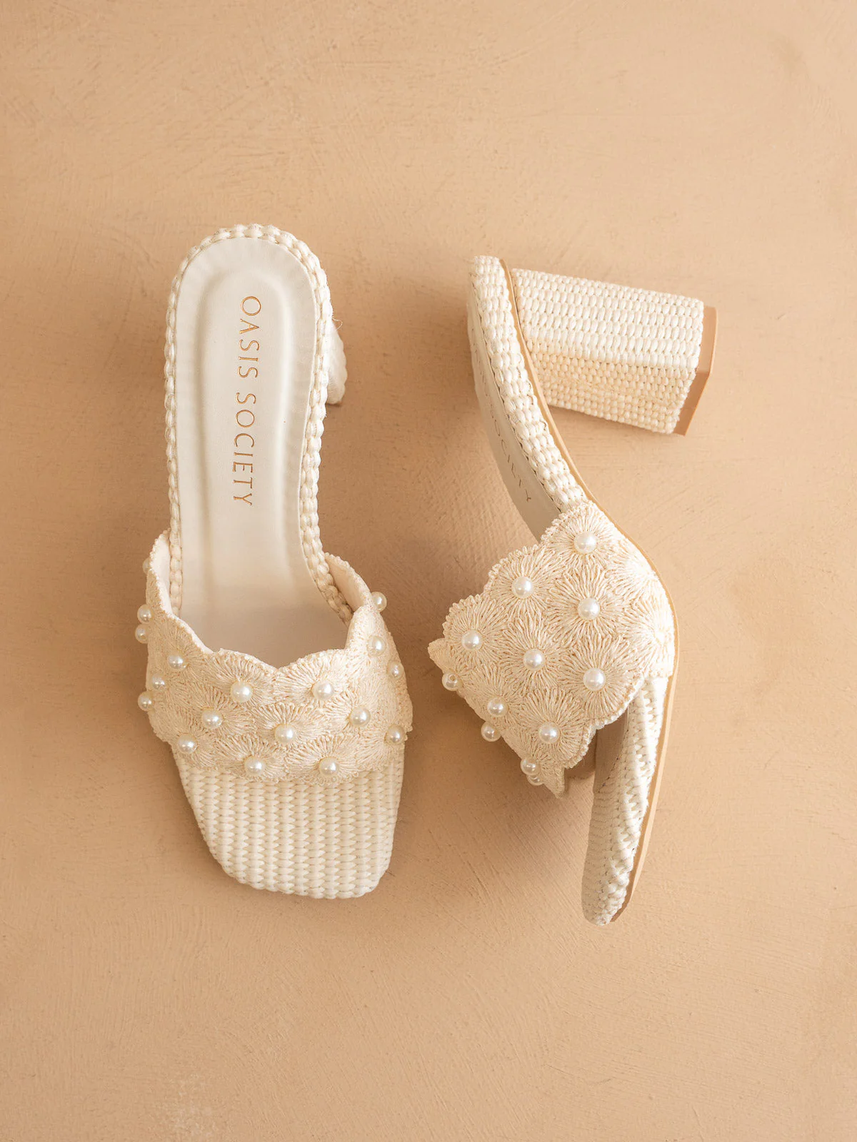 The Holland | Ivory Pearl Raffia Block Heel Mule - Image 2