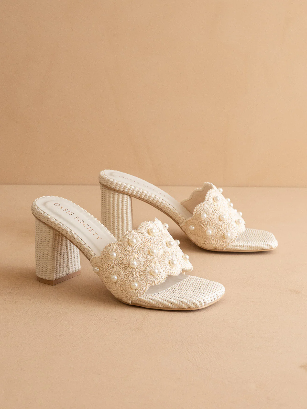 The Holland | Ivory Pearl Raffia Block Heel Mule - Image 4