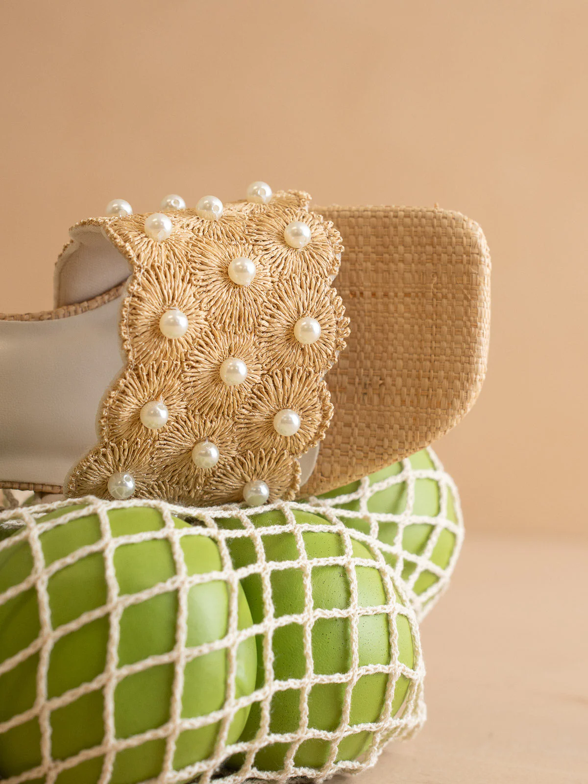 The Holland | Natural Pearl Raffia Block Heel Mule - Image 3