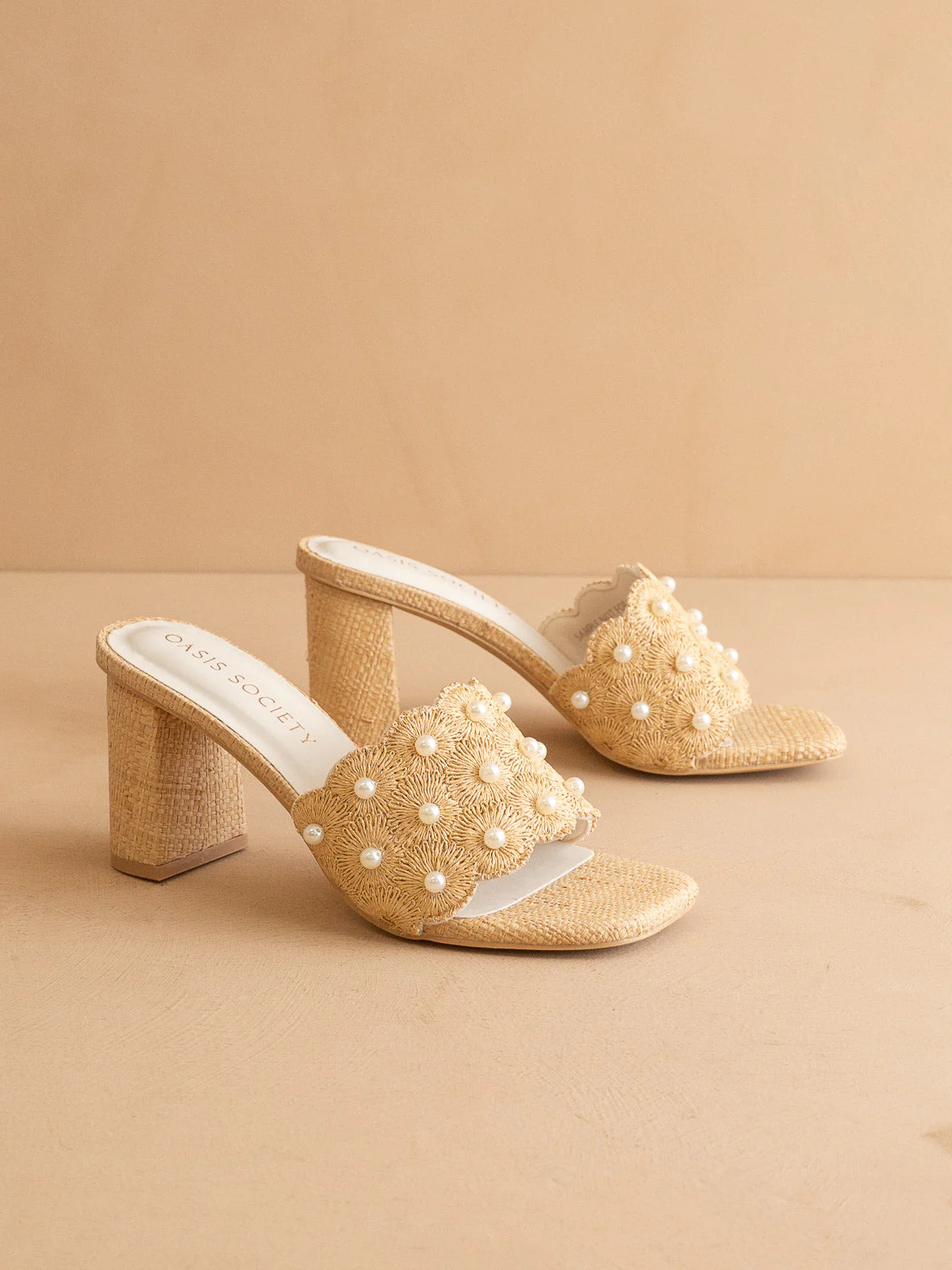 The Holland | Natural Pearl Raffia Block Heel Mule - Image 4