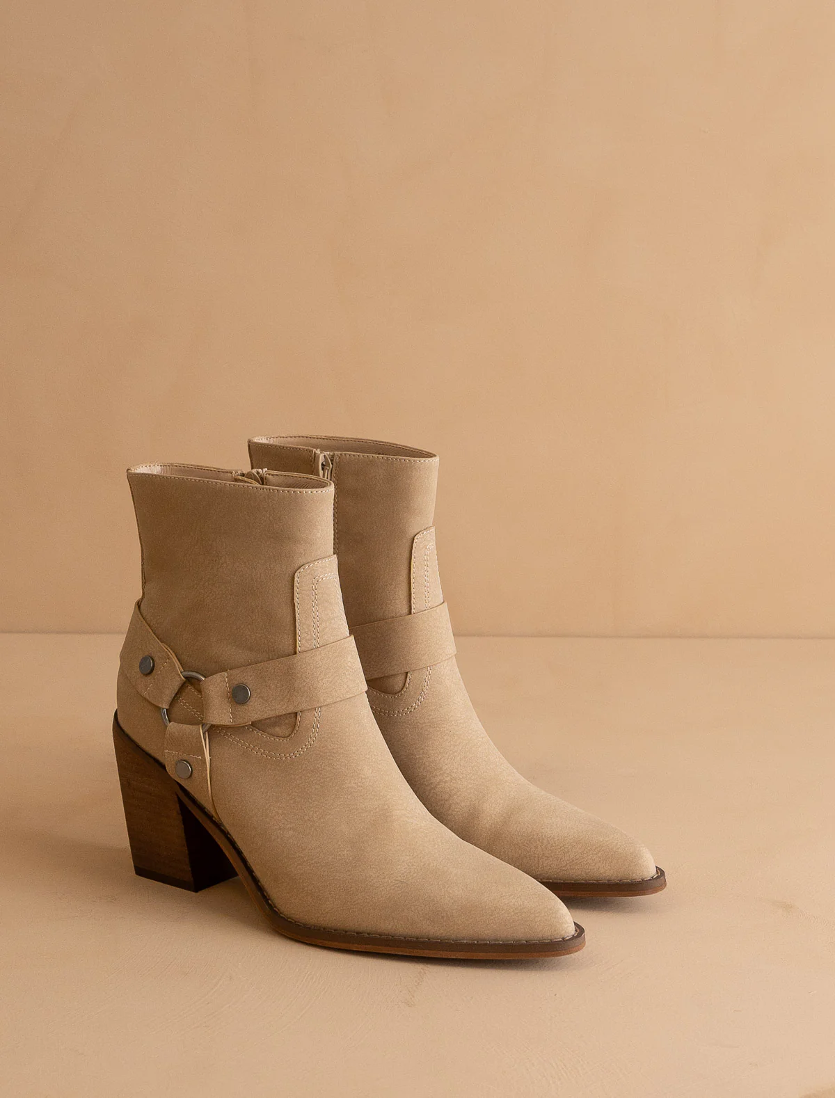 The Jackson | Khaki Pointed Toe Moto Bootie *FINAL SALE* - Image 3
