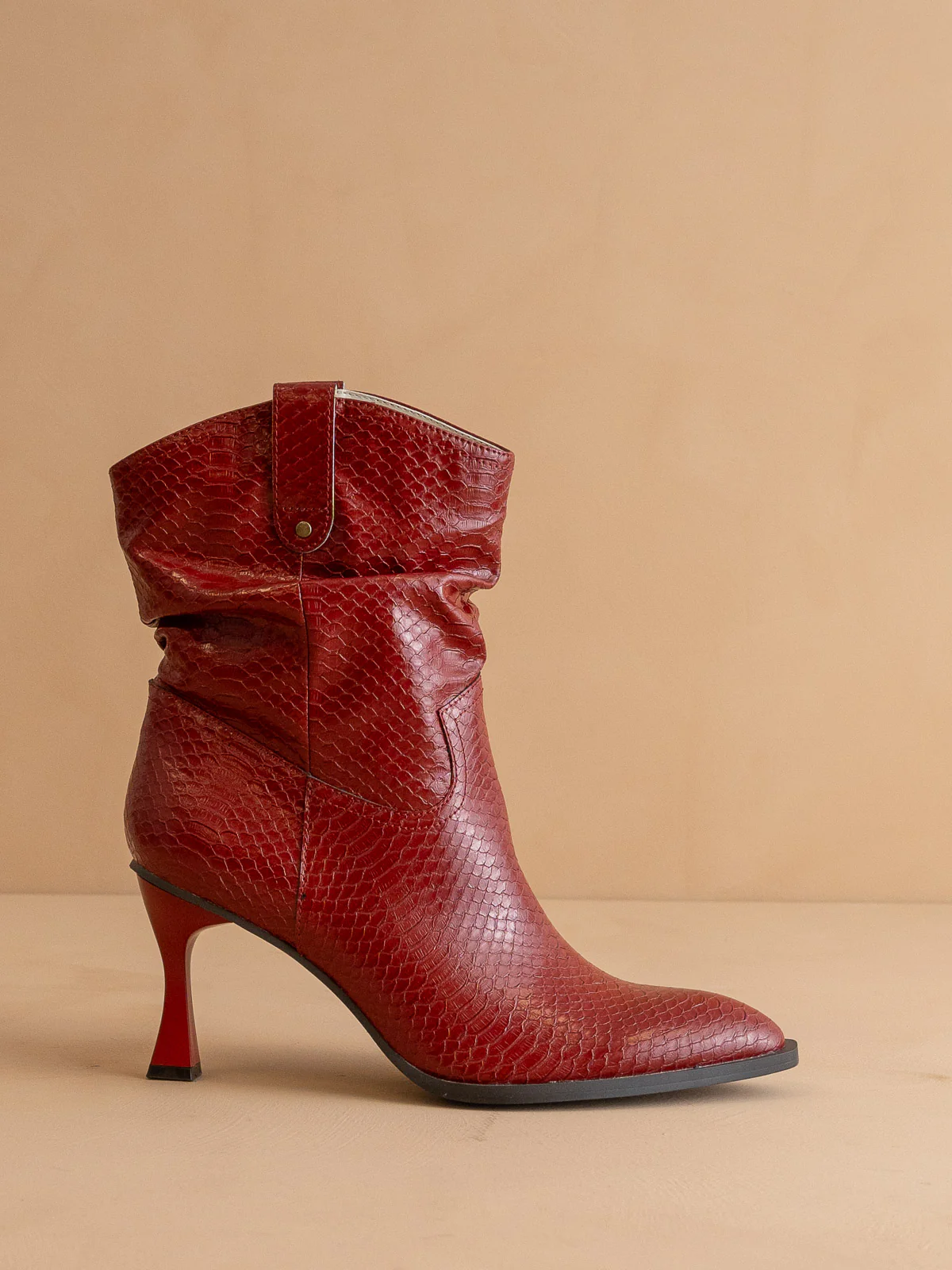 The Jolene | Red Kitten Heeled Western Boot - Image 2