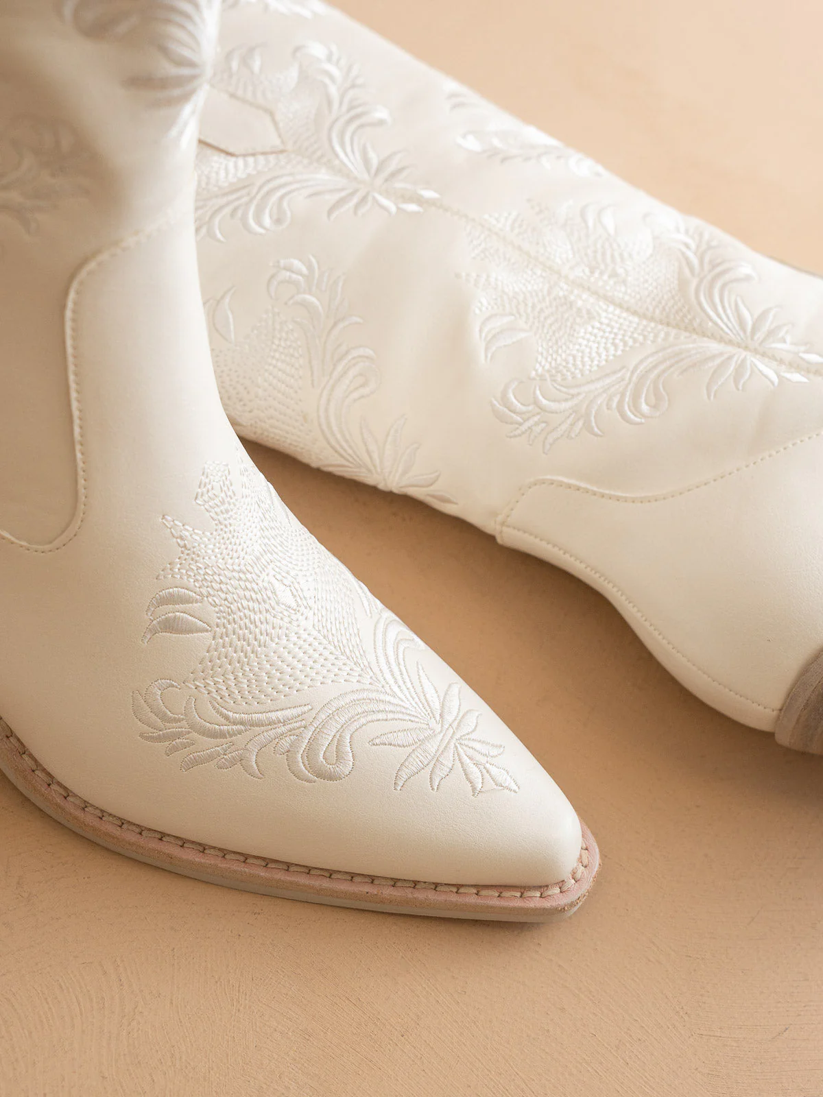 The Kamilla | White on White Embroidered Cowboy Boot For Bridal Or Festival - Image 4
