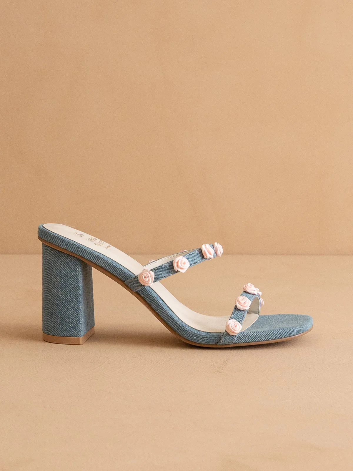 The Nia | Denim Rosette Adorned Heel *FINAL SALE* - Image 2
