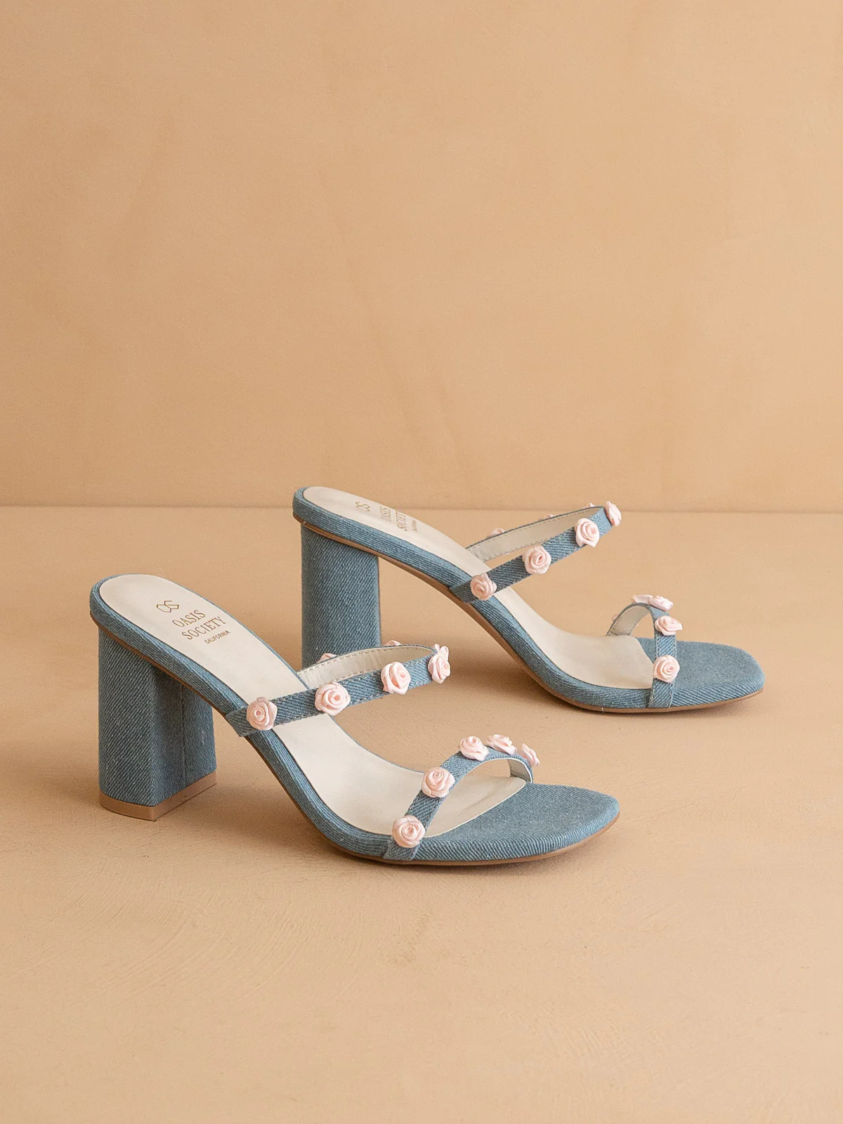 The Nia | Denim Rosette Adorned Heel *FINAL SALE* - Image 3