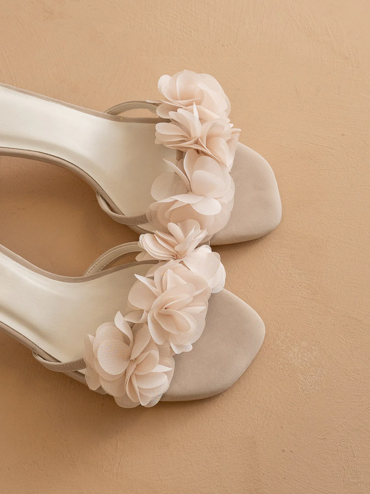 The Noor | Light Grey Romantic Petal Detail Heels *FINAL SALE* - Image 3
