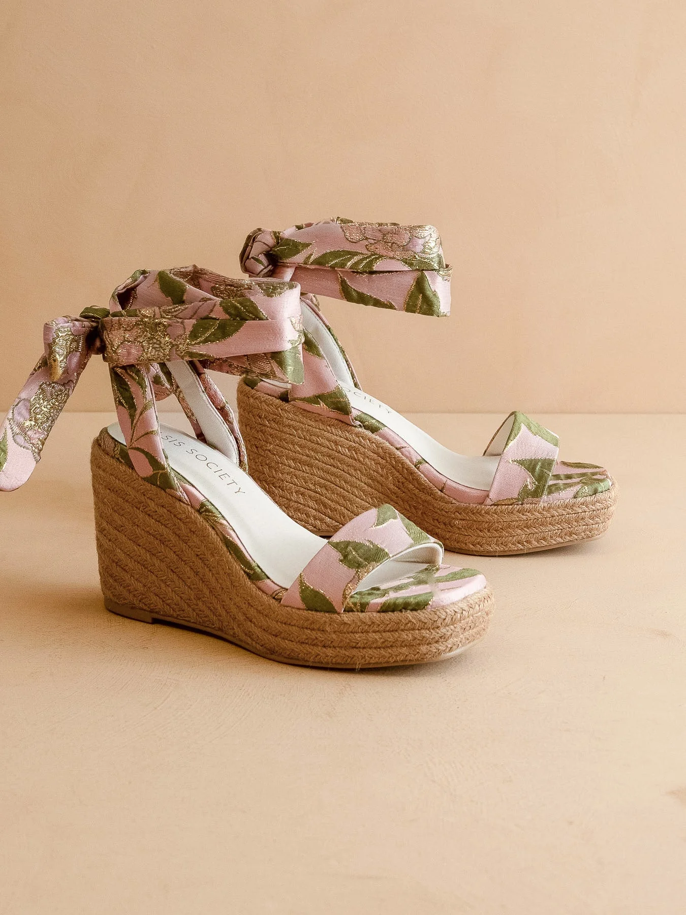 The Oceana | Rose Garden Floral Wrap Espadrille Wedge - Image 2