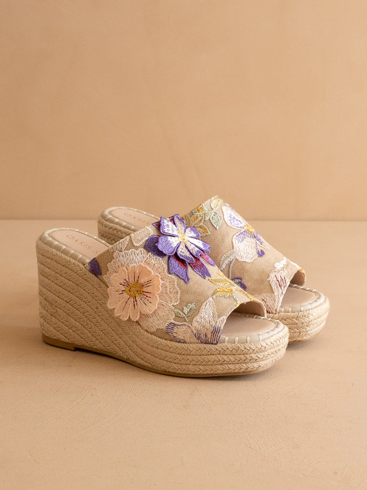 The Raina | Floral Espdarille Slip On Wedge - Image 3