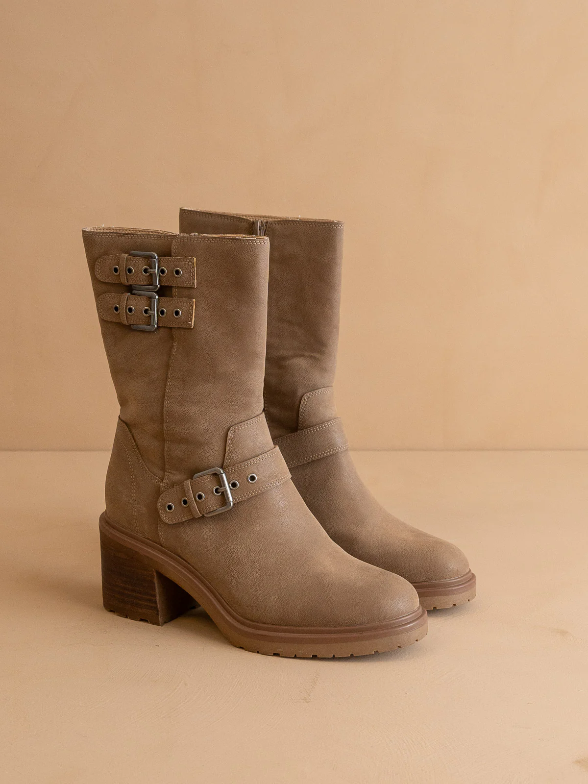 The Rider | Dark Taupe Mid-Calf Moto Boot * FINAL SALE * - Image 3