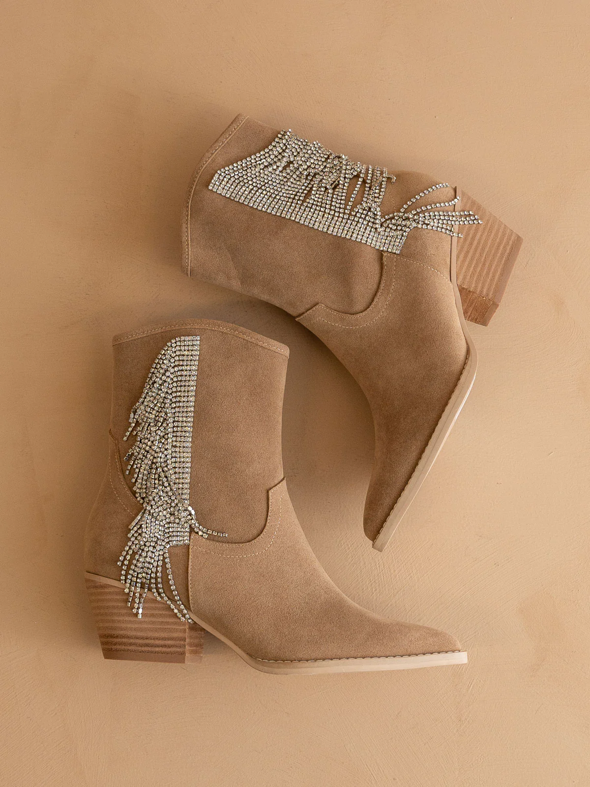 The Rowan | Khaki Rhinestone fringe Cowgirl boot *final sale* - Image 3