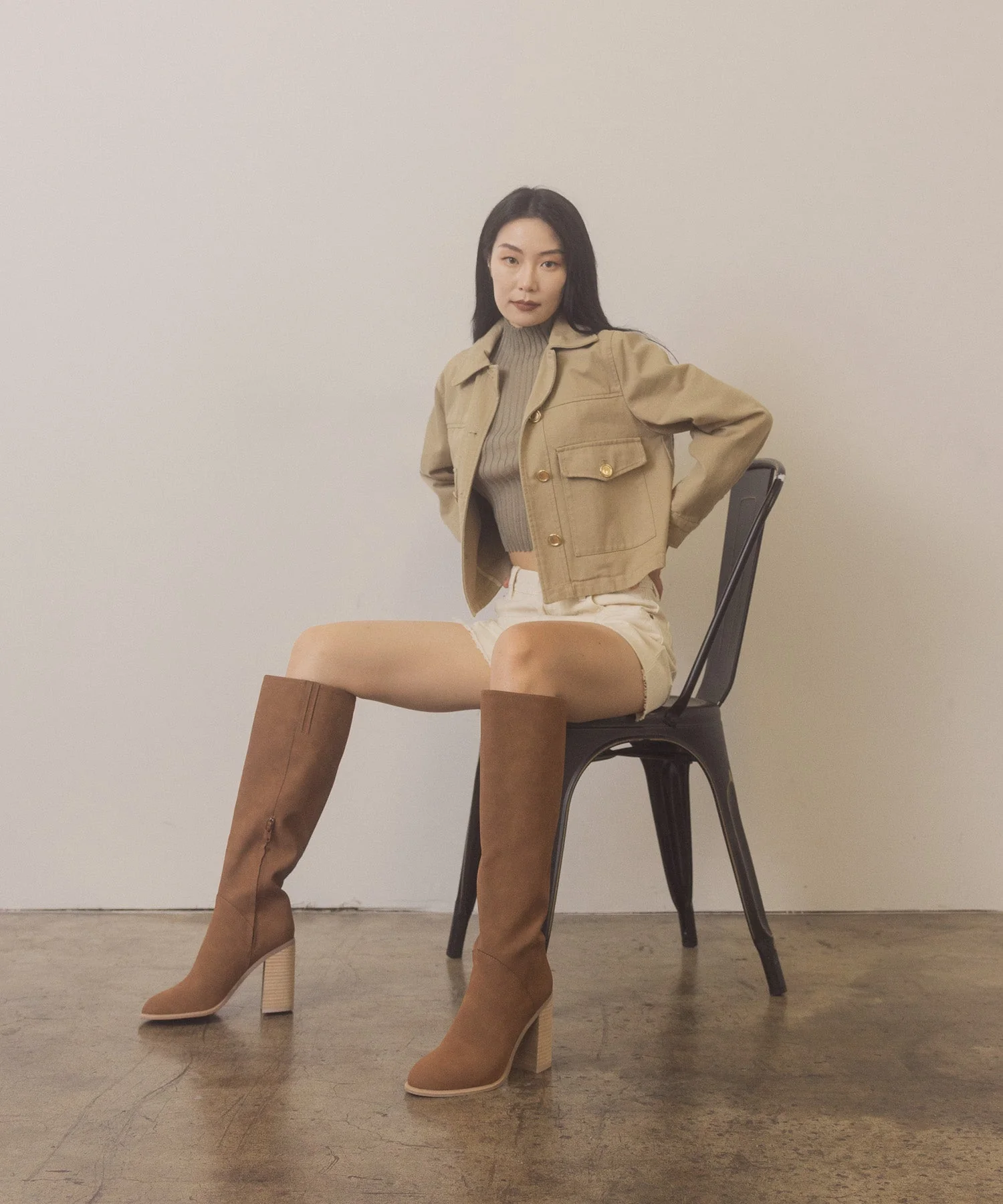 The Shiloh | Brown Knee High Block Heel Boot - Image 3