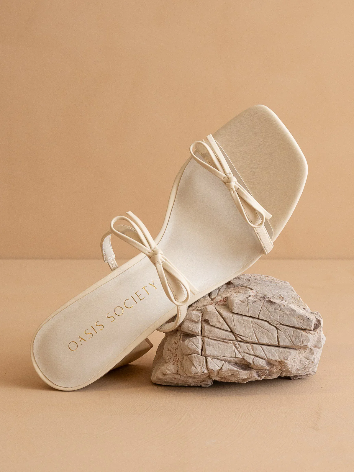The Wendy | Beige Double Strap Bow Heels - Image 2