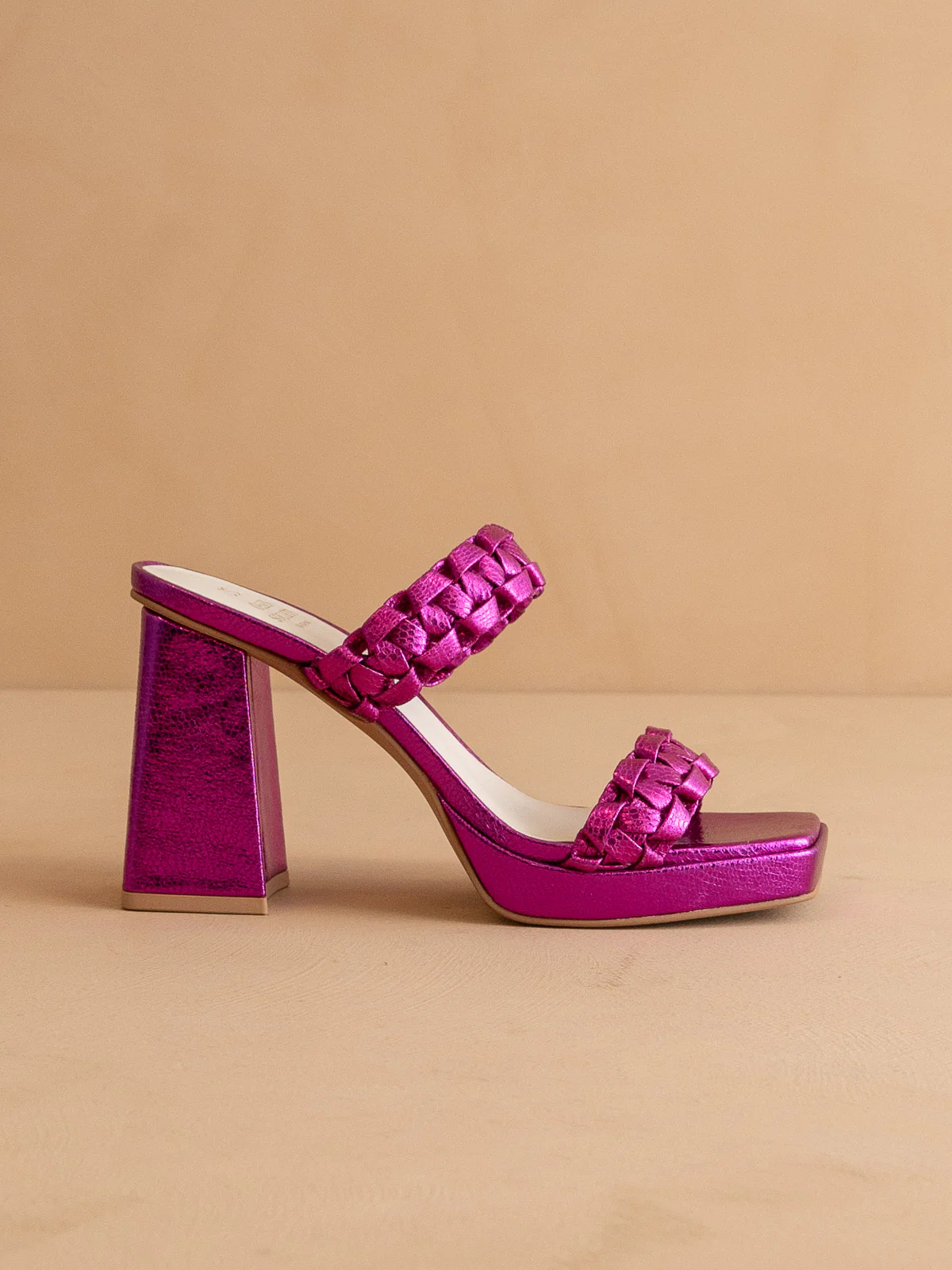 The Zenda  | Metallic Pink Braided chunky platform party heel *FINAL SALE*