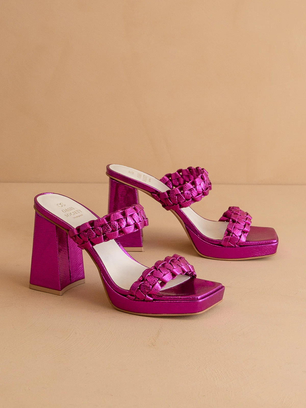 The Zenda  | Metallic Pink Braided chunky platform party heel *FINAL SALE* - Image 2