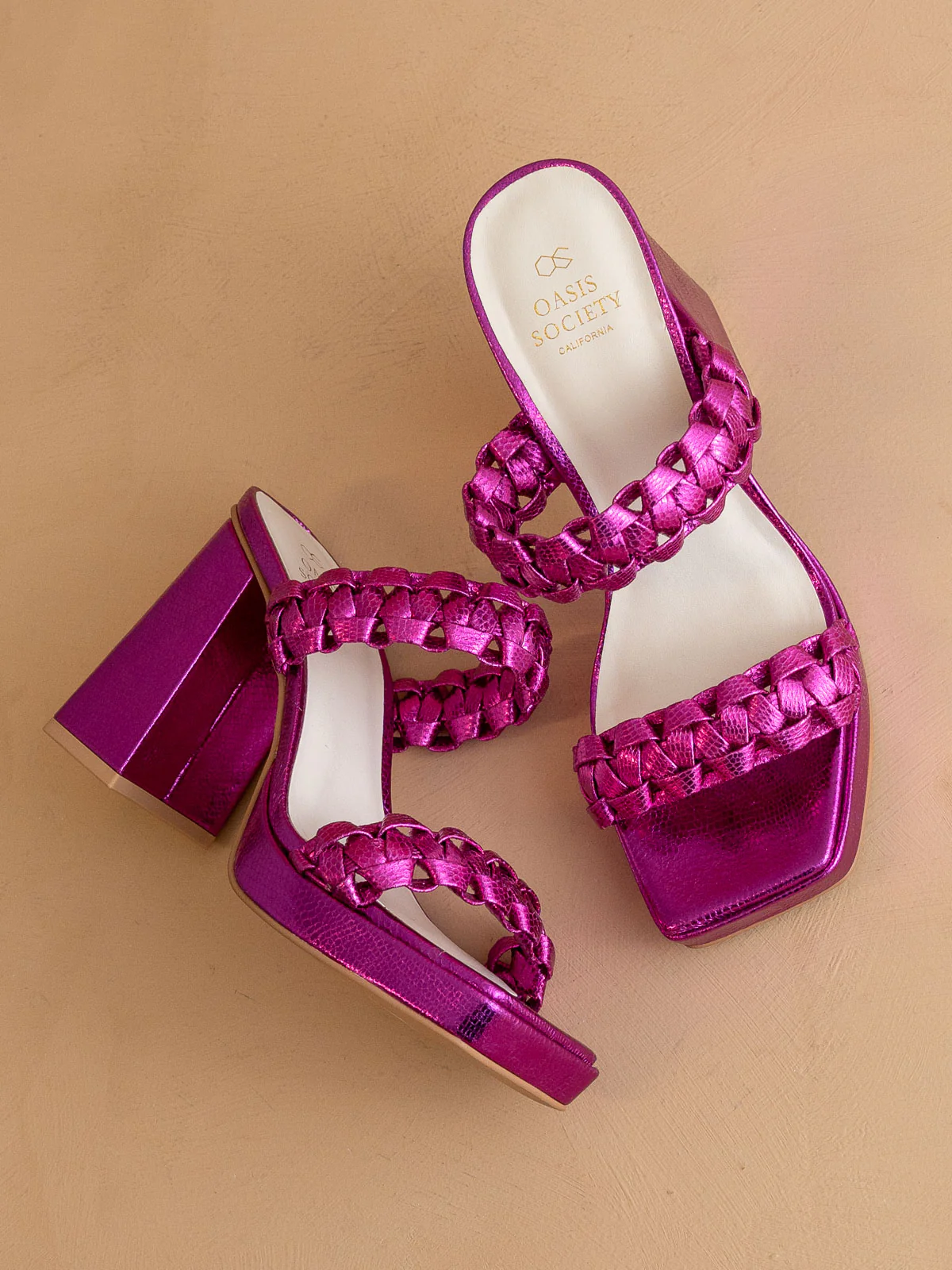 The Zenda  | Metallic Pink Braided chunky platform party heel *FINAL SALE* - Image 3